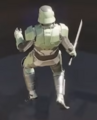 An Atreides armoured soldier with a sword